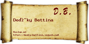 Deáky Bettina névjegykártya