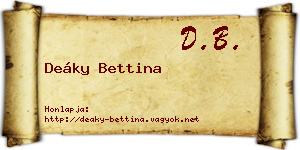 Deáky Bettina névjegykártya